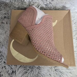 Charlotte RUSSE Pink Perforated Ankle Booties New In Box